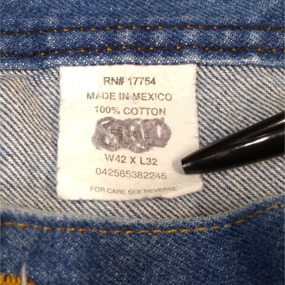 Key Heavy Duty Work Jeans 4874-43 Men's W42 L32 100% Cotton Cuffs Are Custom Cut - Picture 4 of 8